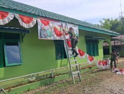 Kodim 1001/HSU-BLG Pasang Bendera Merah Putih dalam Rangka HUT ke-80 Kemerdekaan RI