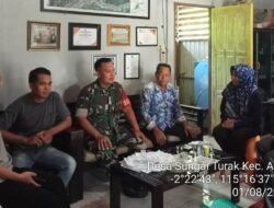 Babinsa Dampingi Kegiatan Musyawarah dan Monitoring Lahan Tanaman Padi di Desa Sungai Turak