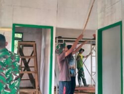 TMMD Ke-125 Kodim Kutai Timur: Pemasangan Plafon dan Plamir, Simbol Perubahan di Suka Rahmat