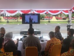 Launching Gerakan Pangan Murah, Dandim 1203/Ketapang dan Kapolres Ketapang Beserta Jajaran Forkopimda Laksanakan Vicon Bersama Kapolri