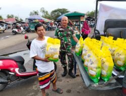 Gerakan Pangan Murah: Koramil 1003-04/Kandangan Berkolaborasi Dengan BULOG