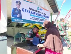 Warga Aceh Selatan Antusias Ikuti Gerakan Pangan Murah di Kodim 0107/Aceh Selatan