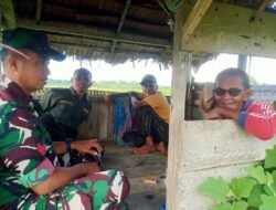 Koptu Tatang S Babinsa Koramil 05/Panga Turun Langsung Atasi Hama Ulat pada Tanaman Padi di Tuwi Kareung