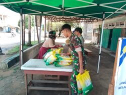 Gerakan Pasar Murah (GPM) Koramil 03/Kendawangan Bantu Penjualan Beras Murah SPHP dari Bulog