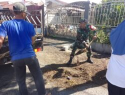 Babinsa Koramil 07 Johan pahlawan ajak warga bergotong royong