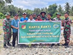 Kodim 1316/Boalemo Gelar Aksi BAKTI TNI PRIMA, Gotong Royong Pembersihan Sungai untuk Cegah Banjir