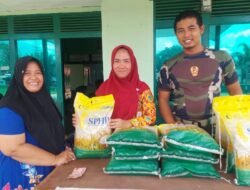 Koramil 1203-01/Ng Tayap Gelar Penjualan Beras Bulog SPHP