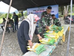 Yonif 115/ML Gelar Gerakan Pangan Murah dalam Rangka HUT TNI ke-80