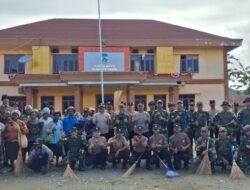 Satgas Korpasgat dan Pemkab Dogiyai Gelar Jumat Bersih, Wujudkan Lingkungan Sehat