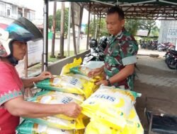 Kodim 1203/Ketapang Gelar Gerakan Pangan Murah Penjualan Beras SPHP