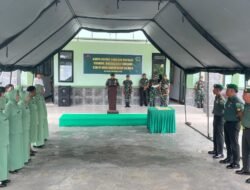 Kodim 1808/Manokwari Selatan Gelar Upacara Korps Rapor Kenaikan Pangkat dan Sertijab Perwira