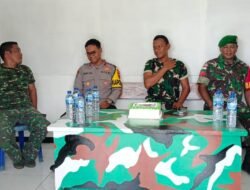 Koramil 1707-03/Okaba Terima Kunjungan Kapolsek, Pererat Sinergitas TNI-Polri