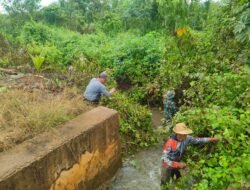 Koramil 1004-01/Pulau Sebuku Gelar Karya Bakti Pembersihan Sungai dan Saluran Air Persawahan