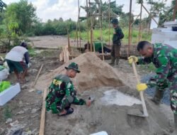 Progres Kilat, Pembangunan Pos Kamling TMMD ke-126 di Desa Tumih Capai 55 Persen