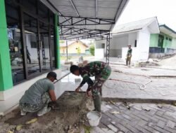Prajurit Kodim 0112/Sabang Gelar Kegiatan Pemasangan Lantai Granit di Meunasah, Wujudkan Tempat Ibadah yang Nyaman