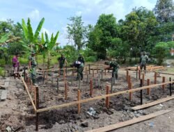Wujud Kepedulian TNI, Rumah Kai Salamun di Desa Tumih Kini Mulai Berdiri