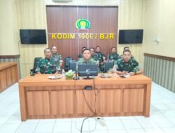 Kodim 1006/Banjar Ikuti Vicon, Dukung Pembangunan Koperasi Desa Merah Putih