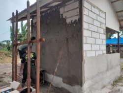 Poskamling TMMD Ke-126 di Desa Tumih Kini Berdiri Kokoh