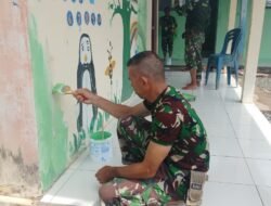 Pengecatan TK Desa Tumih Jadi Bagian Misi Sosial Satgas TMMD
