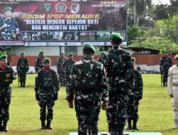 Dandim 1707/Merauke Pimpin Upacara Bendera Tujuh Belasan Oktober