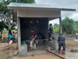 Poskamling TMMD ke-126 di Desa Tumih Hampir Rampung