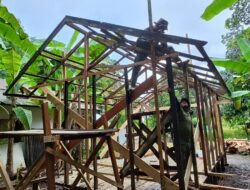 Progres Pemasangan Kuda-Kuda RTLH TMMD Kodim 1005 Capai 20 Persen