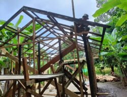 Struktur Utama RTLH Sasaran 2 TMMD Ke-126 Mulai Terpasang