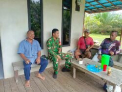 Babinsa Koramil 1203-13/Matan Hilir Selatan Laksanakan Patroli dan Komsos, Ingatkan Warga Tetap Waspada Cuaca Ekstrem