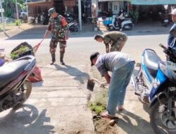Gotong Royong Babinsa dan Masyarakat, Pasar Tradisional di Wasah Kini Lebih Bersih