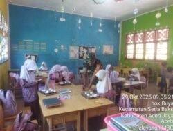 Babinsa Koramil 03/Setia Bakti Pantau Pendistribusian Makan Bergizi Gratis di SDN 03 Setia Bakti