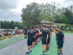 Tingkatkan Kebugaran Prajurit, Kodim 1001/HSU-BLG Gelar Lari Aerobik di Lapangan Makodim