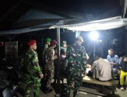 Babinsa Sungai Pandan Gelar Patroli Gabungan Bersama Komponen Masyarakat Jaga Kamtibmas