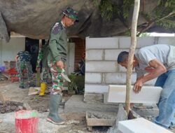 Satgas TMMD dan Warga Bersatu Wujudkan Tugu Kenangan