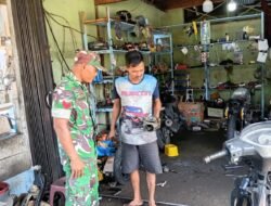 Babinsa Koramil 05/ Panga Ajak Pemilik Bengkel Utamakan Keselamatan dan Pelayanan Terbaik