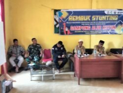 Batuud Koramil 11/WT Hadiri Rapat Rembuk Stunting di Desa Alue Kuyun