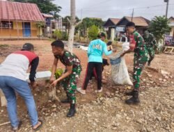 Koramil Danau Panggang Gelar Karya Bakti BATINGSOR di SMA Negeri Danau Panggang