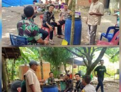 Babinsa Koramil 09/Samatiga Sertu Buchari Muslim Hadiri Undangan Perkawinan Warga dan Laksanakan Komsos di Desa Alue Raya