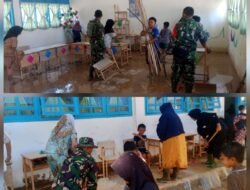 Koramil 08/Arongan Lambalek Bersama Guru Bersihkan Ruang Kelas SDN Pasca Banjir