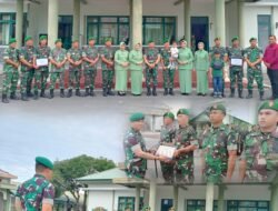 Dandim 0105/Abar Pimpin Tradisi Penerimaan dan Pelepasan Pindah Satuan