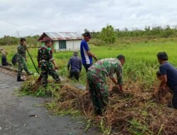Karya Bhakti Koramil 08/Gambut Wujudkan Lingkungan Bersih dan Sehat