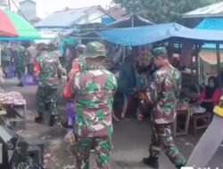 Peduli Lingkungan, Koramil 1005-07/Alalak Ajak Warga Gotong Royong Bersihkan Pasar dan Selokan