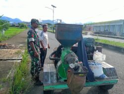 Babinsa Koramil 01/Jaya Jalin Komsos dengan Penggilingan Padi di Pasar Lamno