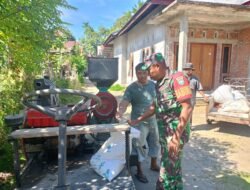 Babinsa Koramil Jaya Pantau Penggilingan Padi Warga di Desa Pante Cermin