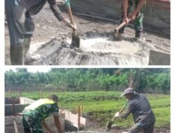 Babinsa Koramil 03/Kaway XVI Turun Tangan Aduk Semen, Bantu Bangun Rumah Warga