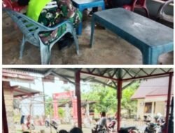 Babinsa Koramil 01/Sungaimas Bersama Bhabinkamtibmas Laksanakan Komsos dengan Warga Desa Binaan