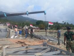 Jajaran Korem 012/TU Percepat Pemasangan Jembatan Bailey di Nagan Raya