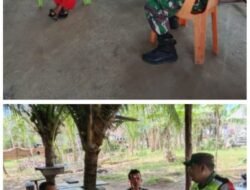 Sambang Warga Desa Binaan Babinsa Koramil 01/Sungaimas Laksanakan Komsos Bersama Warga Desa Binaan
