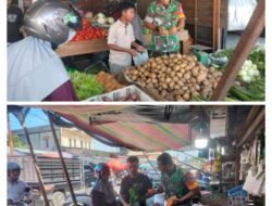 Babinsa Koramil 07/Johan Pahlawan Pantau Sembako di Pasar Bina Usaha Meulaboh