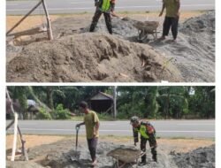 Babinsa Koramil 08/Arongan Lambalek Bantu Warga Percepat Pembangunan Rumah