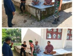 Babinsa Koramil 08/Arongan Lambalek Laksanakan Komsos di Desa Cot Buloh